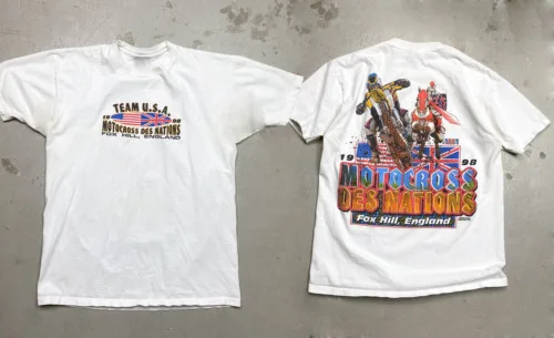 تي شيرت Sinisalo ذو إبرة واحدة بتصميم عتيق NOS Ret...