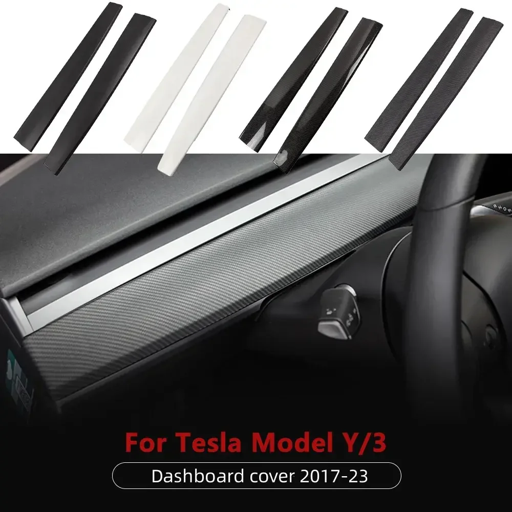 Car Front Dashboard Central Control Trim Strip For Tesla Model 3 Y 2021 2022 2023 Car Door Side Trim Dashboard Cover Interior