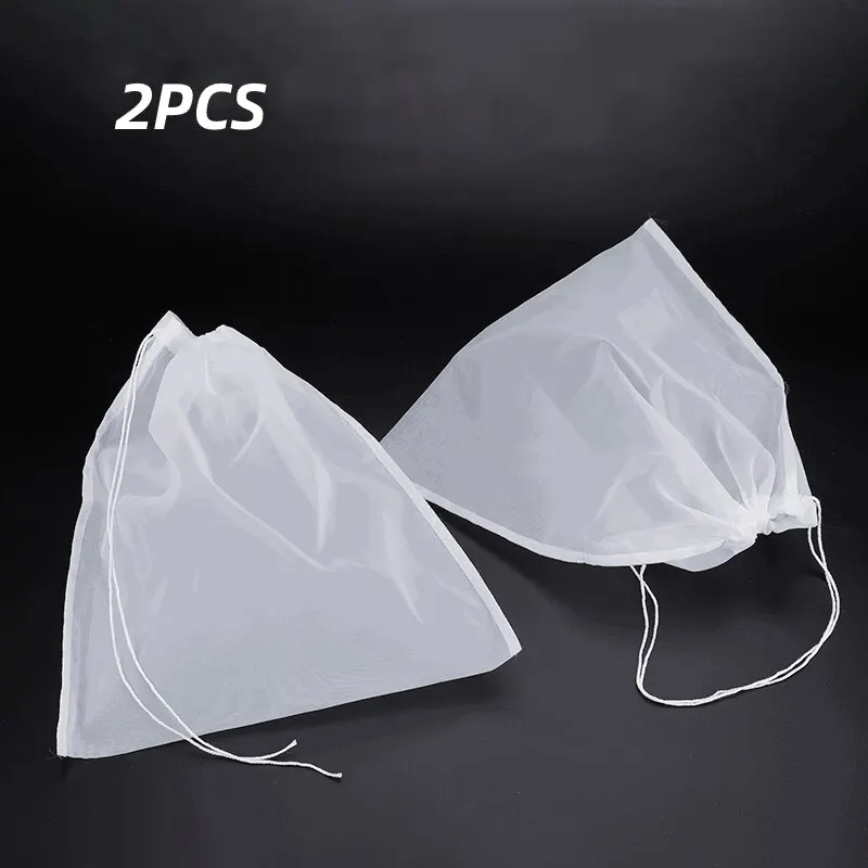 2pcs 100Mesh Soy Filter Bag Nut Tea Coffee Oil Yogurt Filter Net Mesh Kitchen Food Reusable Nylon Filter Bags Strainer