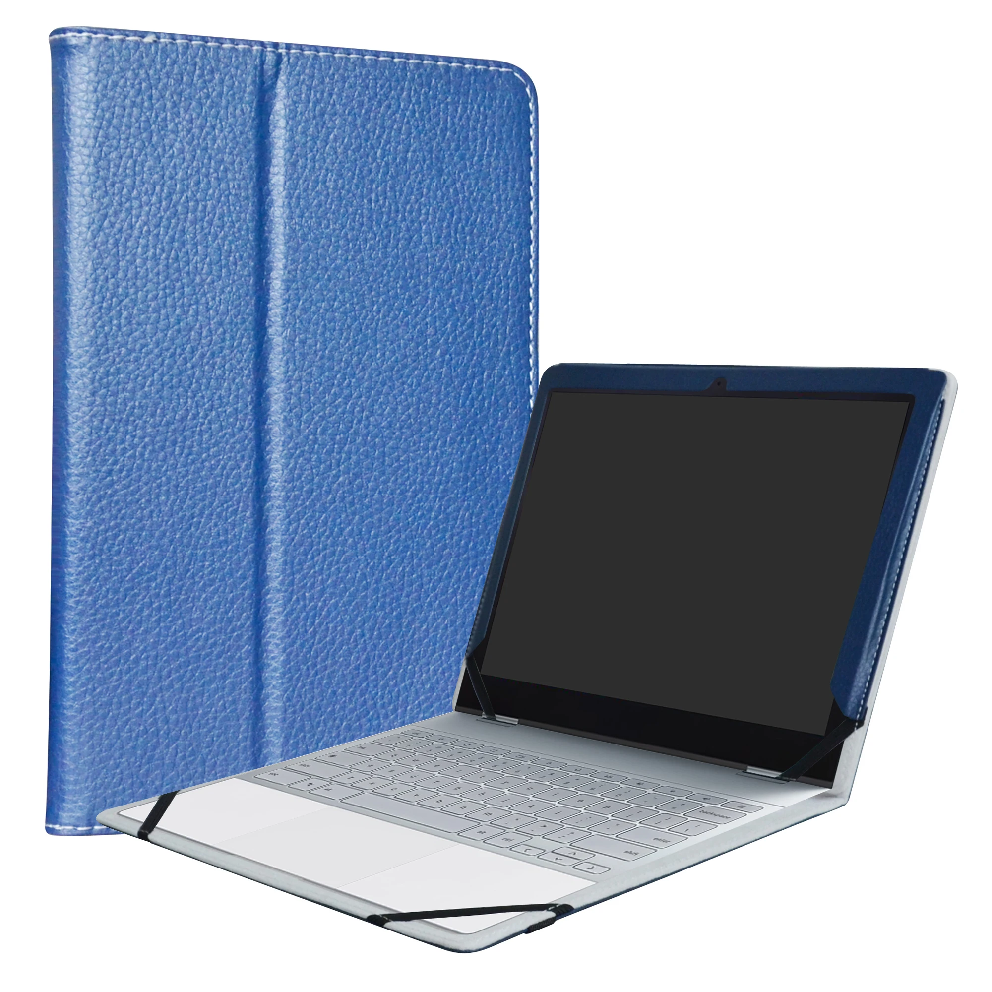 Custodia Per 12.3 "Google Pixelbook Supporto Pieghevole Custodia In Pelle Pu Con Chiusura Elastica