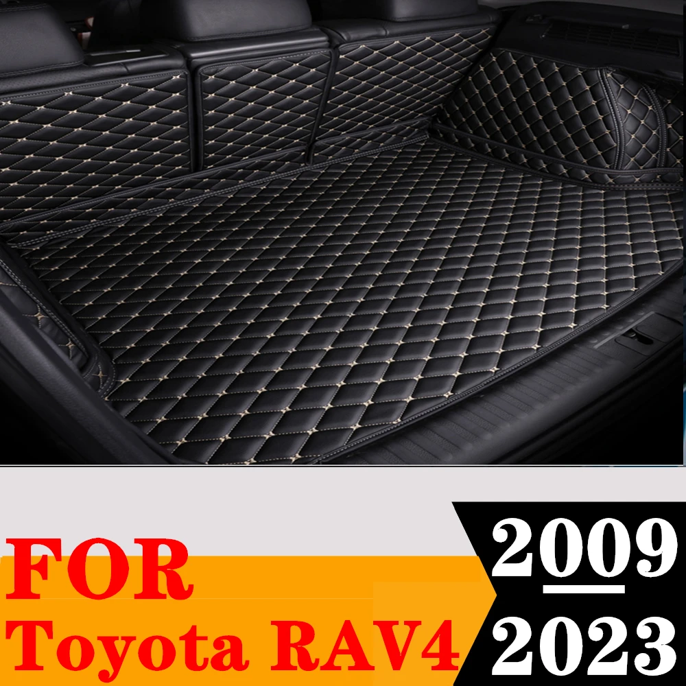 

Sinjayer Waterproof Highly Covered Car Trunk Mat Tail Boot Pad Carpet Cover High Side Cargo Liner For TOYOTA RAV4 2009 2010-2023