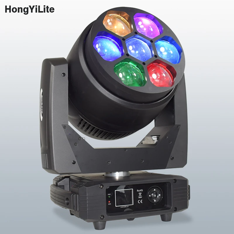 Lyre Zoom Wash 7X40W Moving Head DMX Lights High Brightness RGBW 4In1 Beam Bee Eyes Rotating Effect For DJ Bar Nightclub Disco