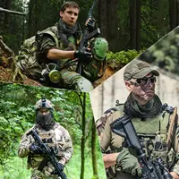 Тактический камуфляжный шарф для лица для снайперсов, военное снаряжение, охоты и спорта на открытом воздухе, легкая сетчатая вуаль Shemagh для максимального комфорта — изображение 4