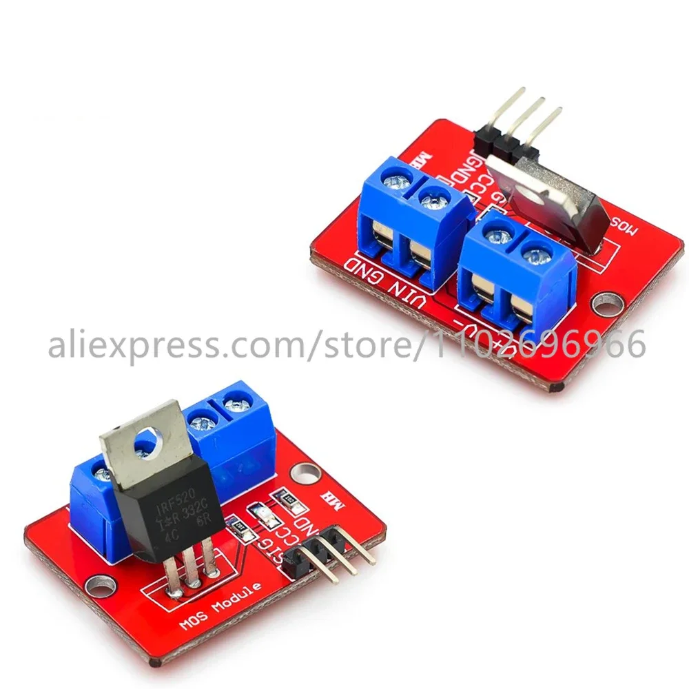 10 Pz/Lotto 0-24Vtop Pulsante Mosfet Irf520 Modulo Driver Mos Mcu Arm Raspberry Pie