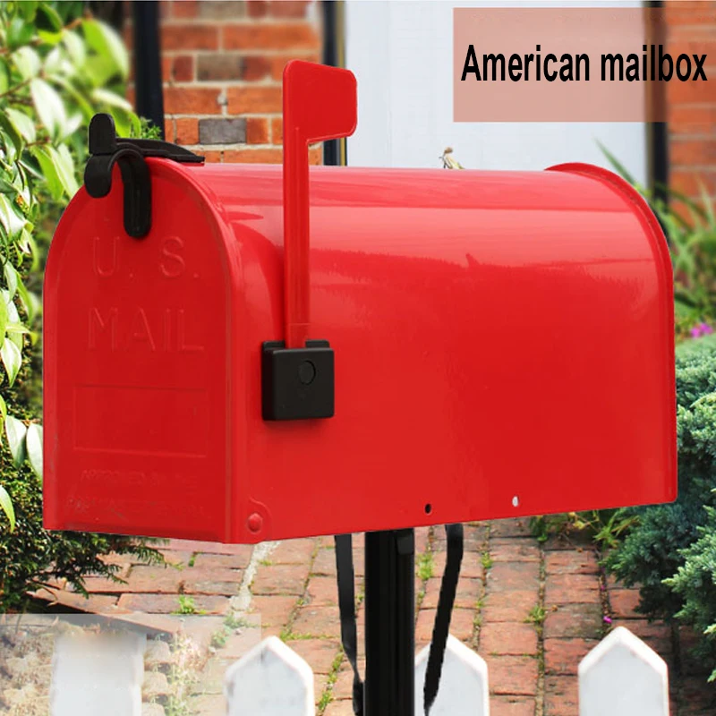 

American style Security Stand Floor Mailbox Postbox Metal Anti-rust Outdoor Garden Park Suggestion Post Box Letter Box 4020#