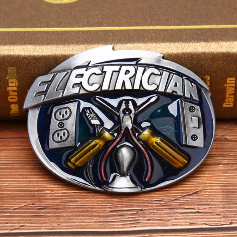 Vintage Men Electrician Tool Cowboy Alloy Belt Buckle Fit 1.5inch Wide Belt New