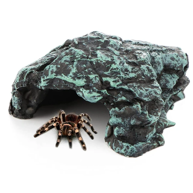 Realistic Resin Reptile Rock Hide Cave Spider Hide Shelter Safe Hideout for Terrarium Landscape Decor for Lizards Snakes Geckos Realistic Resin Reptile Rock Hide Cave Spider Hide Shelter Safe Hideout for Terrarium Landscape Decor for Lizards Snakes Geckos
