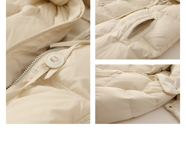 Vimly White Duck Down Puffer Jackets Women Winter Warm Long Down Coat 2023 Windproof High Neck Detachable Hood Outerwear 50636