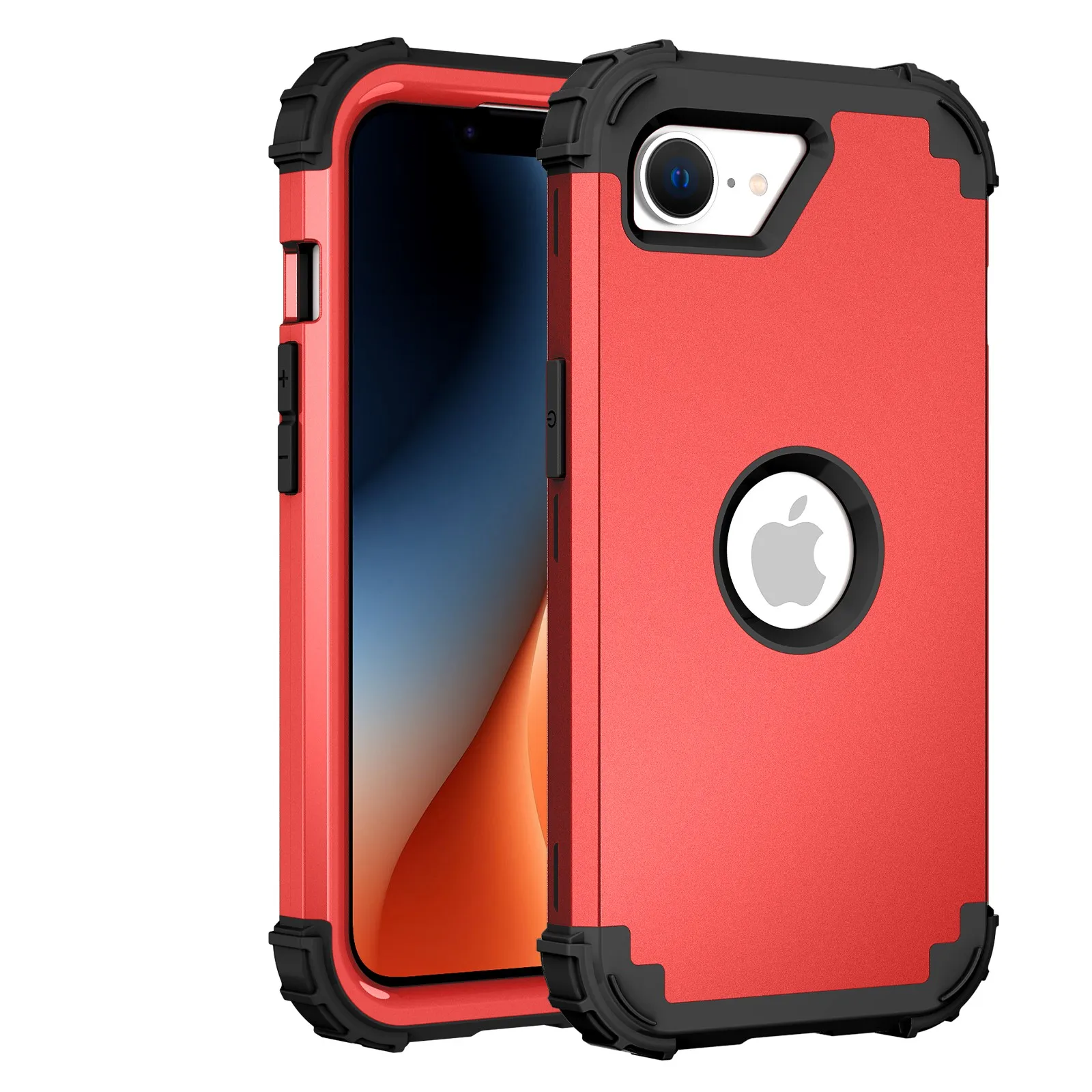 Heavy-Duty 3-in-1 Rugged Protective Phone Case with Soft TPU Silicone Lining and Hard Plastic Exterior