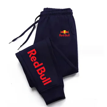 Red Bull Casual and fashionable autumn/Winter cotton sports pants, men's running and fitness pants, solid color long pants