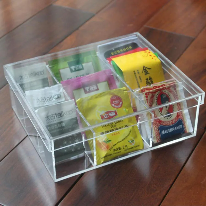 Plastic Tea Bag Organizer Storage Bin Box For Kitchen Pantry Holds