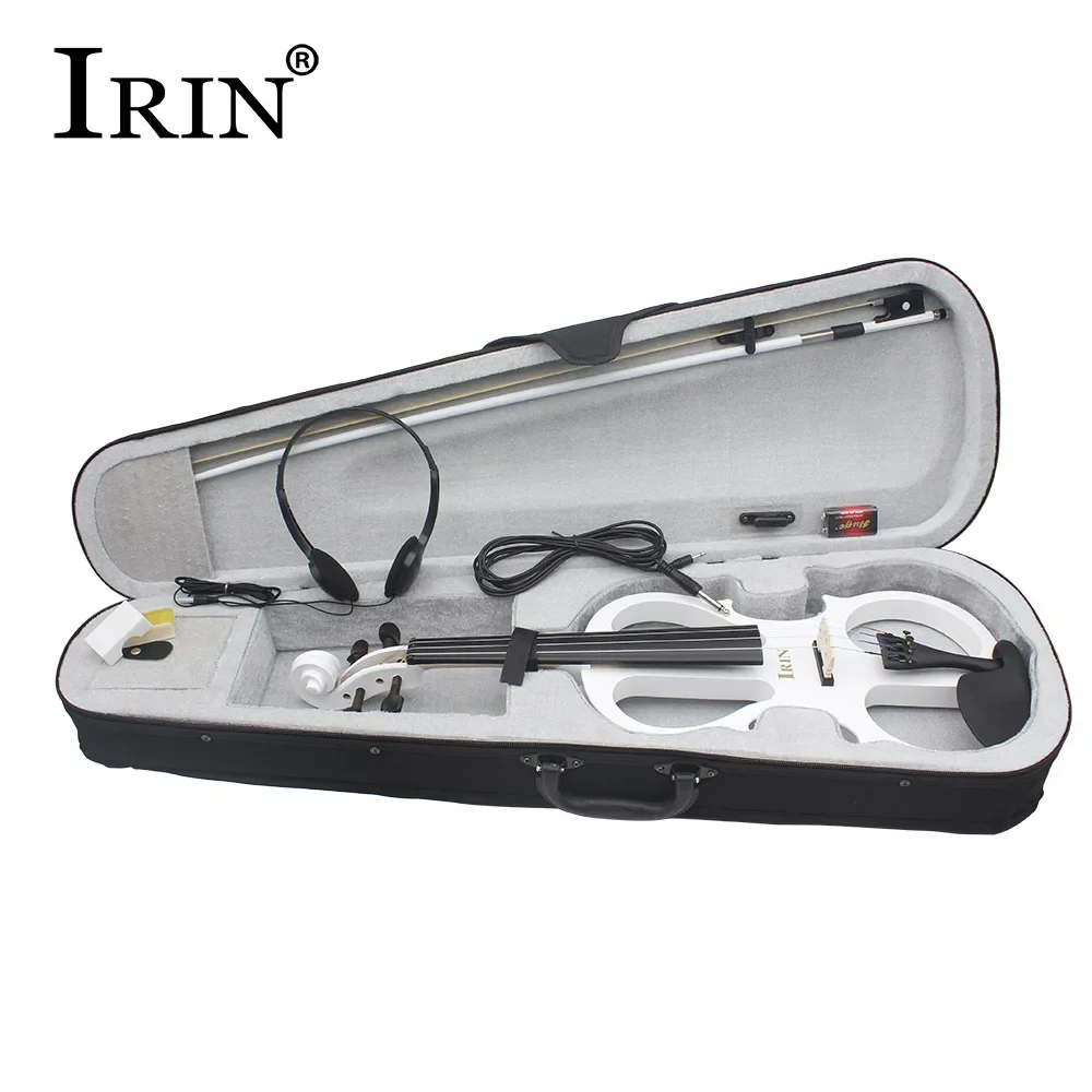 IRIN Violin Electric Professional 4/4 Electroacoustic Violin for Beginner Electric Silent with Bow Headphone Tuner Parts