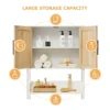 Over The Toilet Storage Cabinet, Bathroom Above Toilet Storage Wood Cabinet with Rattan Door and Adjustable Shelves 3