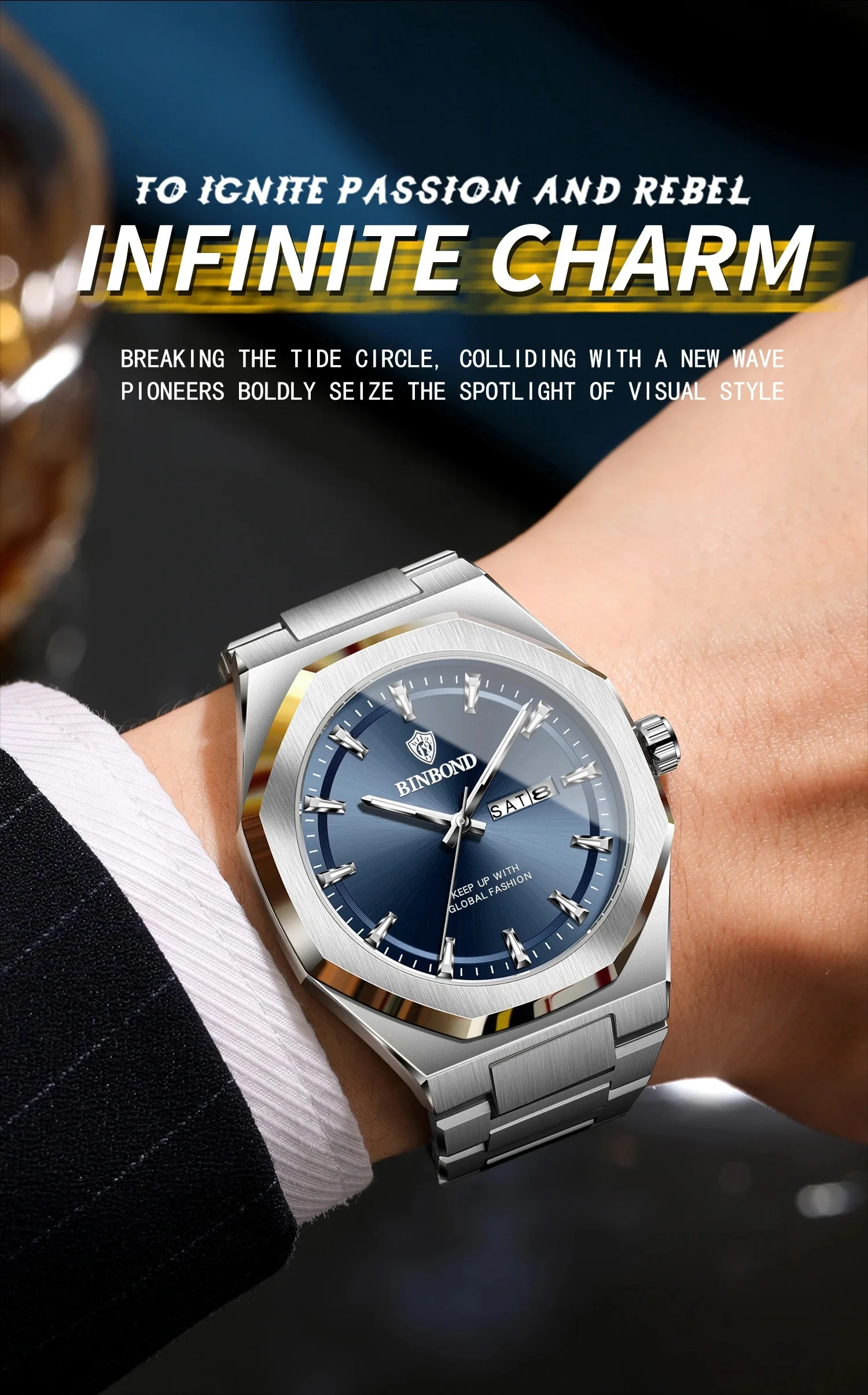 BINBOND V00114 Men's Watch description image 3