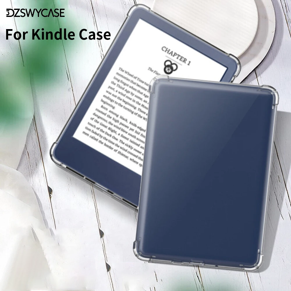 Silicon Case For Kindle 11th 10th, Clear Case for Kindle Paperwhite Transparent Soft TPU Back Tablet Cover
