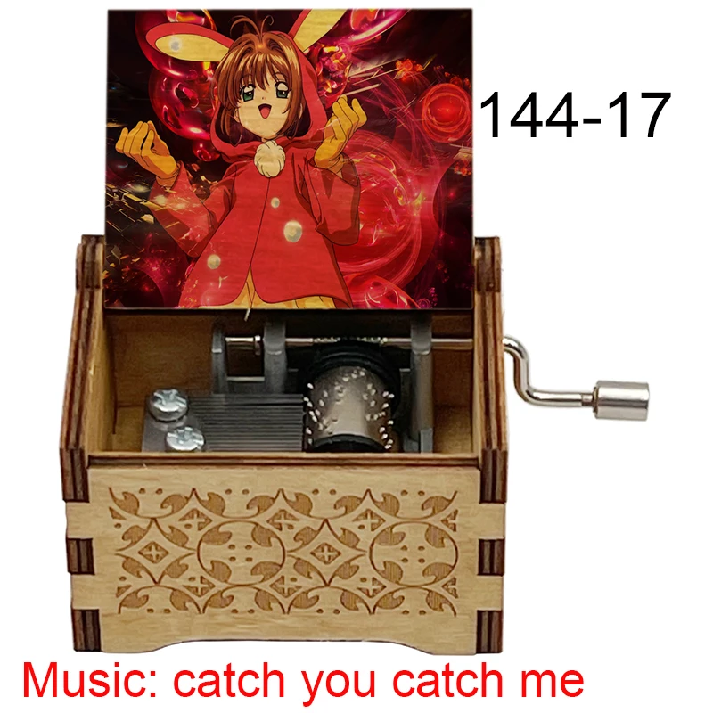 Anime Cardcaptor Sakura Music Catch You Catch Me Hand Wooden Music Box Gift for Fans Girls Christmas Party New Year Gift