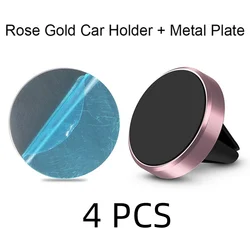 Universal Magnetic Car Phone Holder - Air Vent Mount & Stand (4PCS Pink)