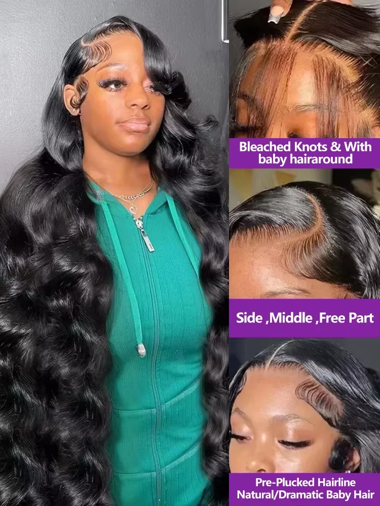 Density Body Wave Lace Front Wigs 13x4 13x6 40 Inch 5x5 Lace Closure Wig Gluless Transparent Human Hair Lace Frontal Wig Sale 4