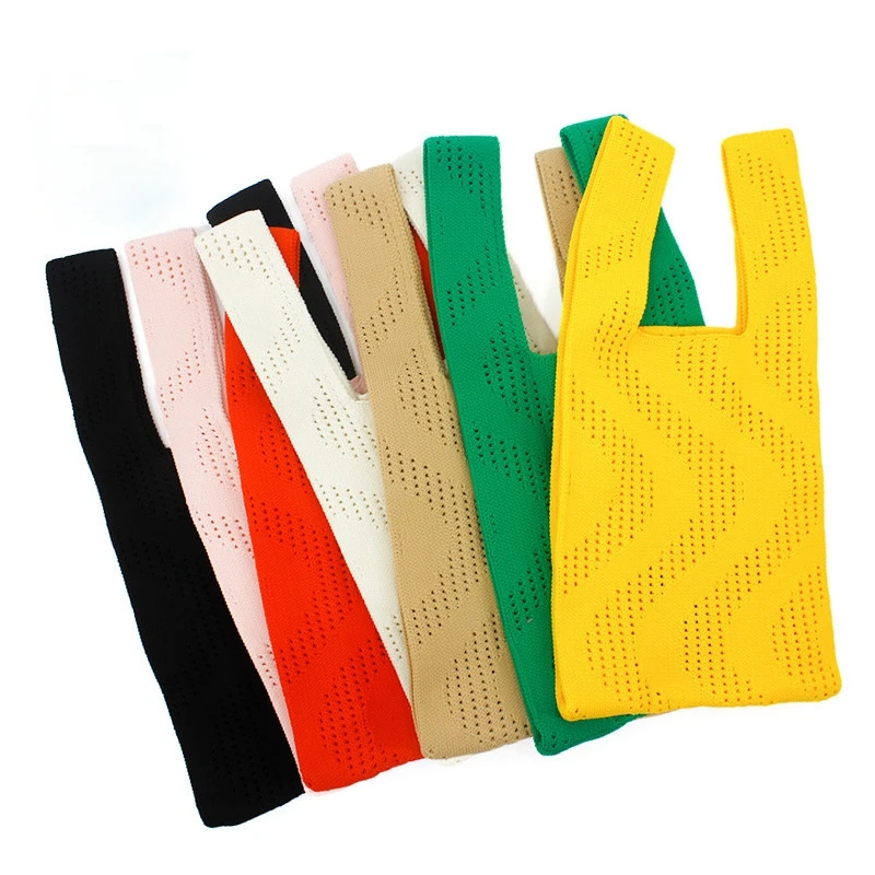

New Bohemian Hollow Out Woven Handbag Wavy Pattern Women's Tote Bag Large Capacity Summer Beach Shopper Purses Bolsa Feminina