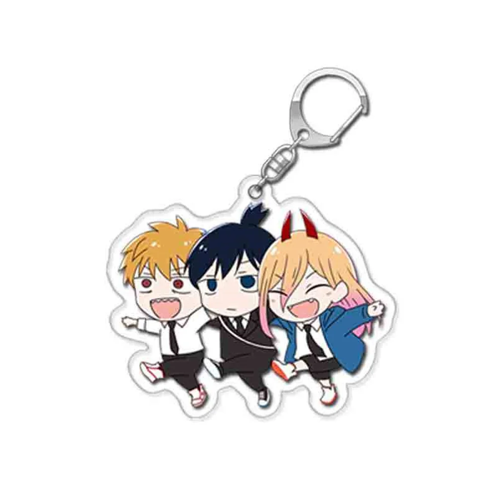 Reversible Cartoon Keychain Charm - Cute Chainsaw Man Characters