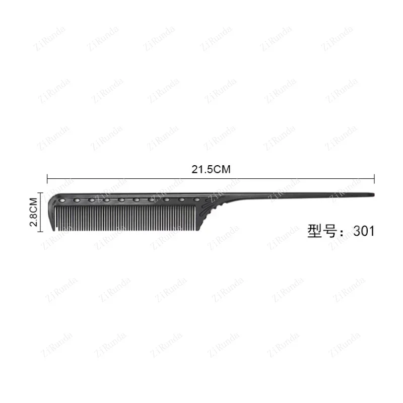 이발 블랙 카본 빗 살롱 느슨한 톱니 푸시 헤어 컷, 헤어 스타일링 빗, 이발사 액세서리