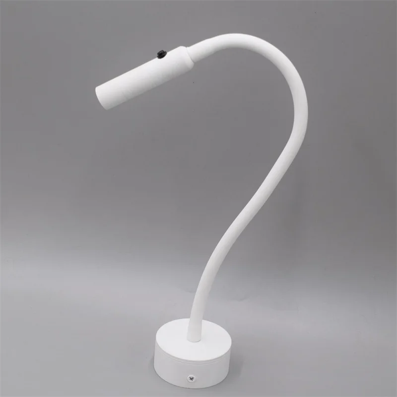 1W 3W Gooseneck Flexible LED Reading Wall Lights With Switch Adjustable Bedroom Bedside Sconces Wall Mounted Study Lamps Fixture bathroom sconce lights