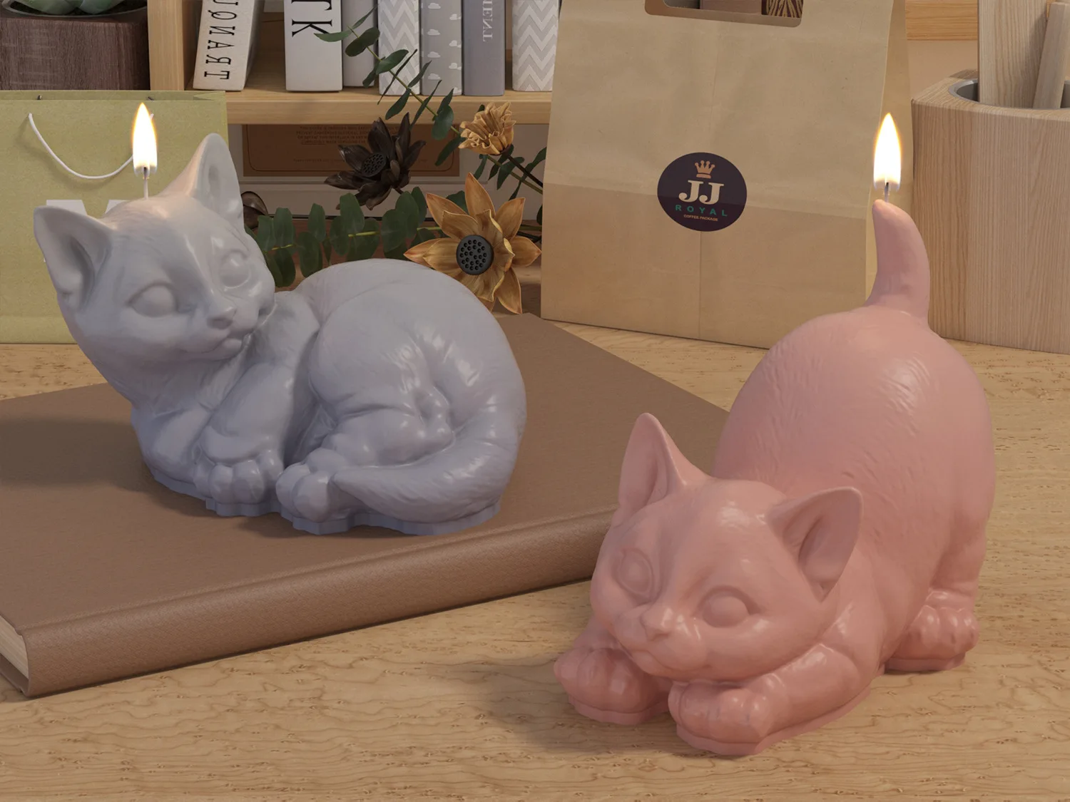 Description Picture 6 of item3D Cute Cat Scented Candle Silicone Mold,Diy Handmade Animal Soap Plaster Making Molds,Home Decor Crafts Ornaments Casting Mould