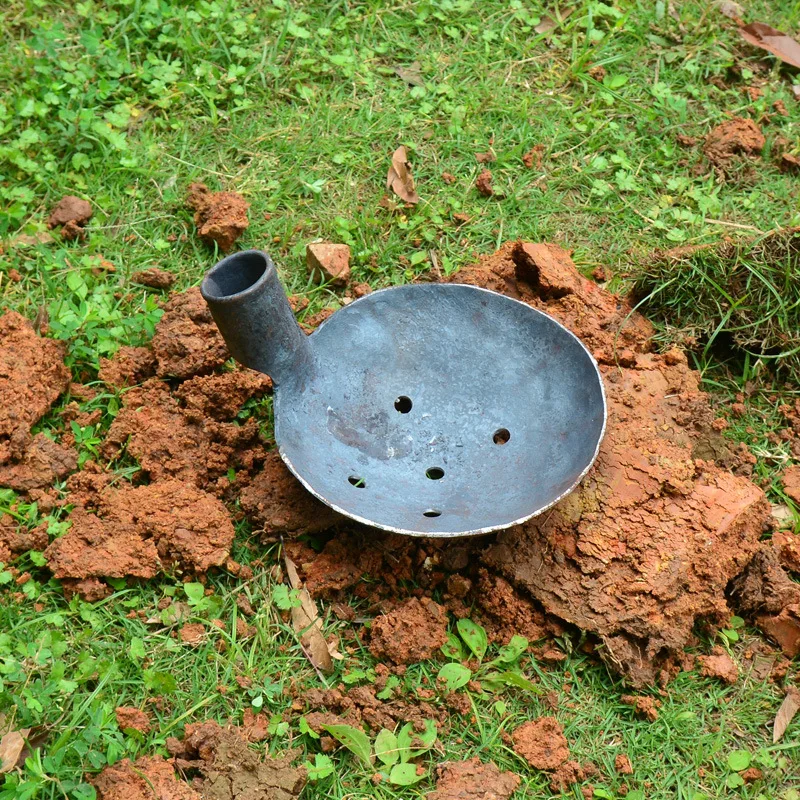 Stal sprężynowa kucie łopata do otworów kopanie rolnicze walcówka palowanie żelazo łyżka Mud Scoop z otworem narzędzia ogrodnicze i narzędzie rolnicze