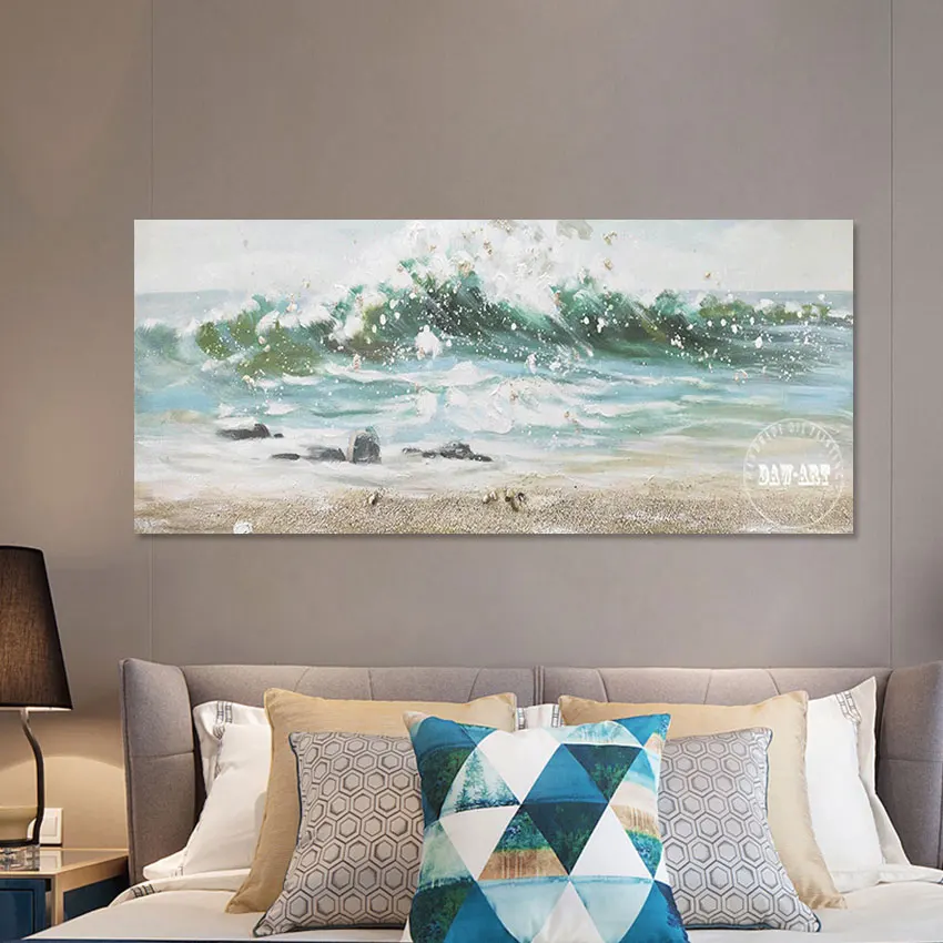 

Abstract Seascape Painting The Sea Wind Blow The Waves Hand-painted Canvas Roll Picture Hot Selling Frameless Art Wall Poster