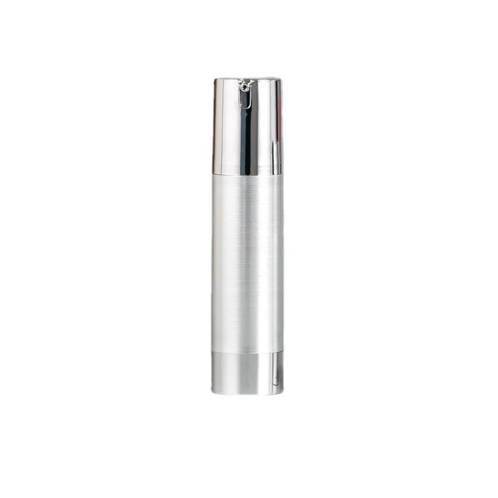 Silver Refillable Travel Lotion and Cream Dispenser - Airless Vacuum Pump Bottle, 15/30/50ml