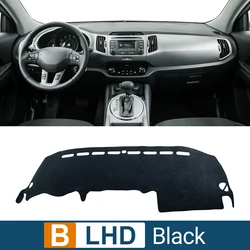 Car Dashboard Sun Shade Cover Non - Slip Mat Interior Accessory (B Black LHD)