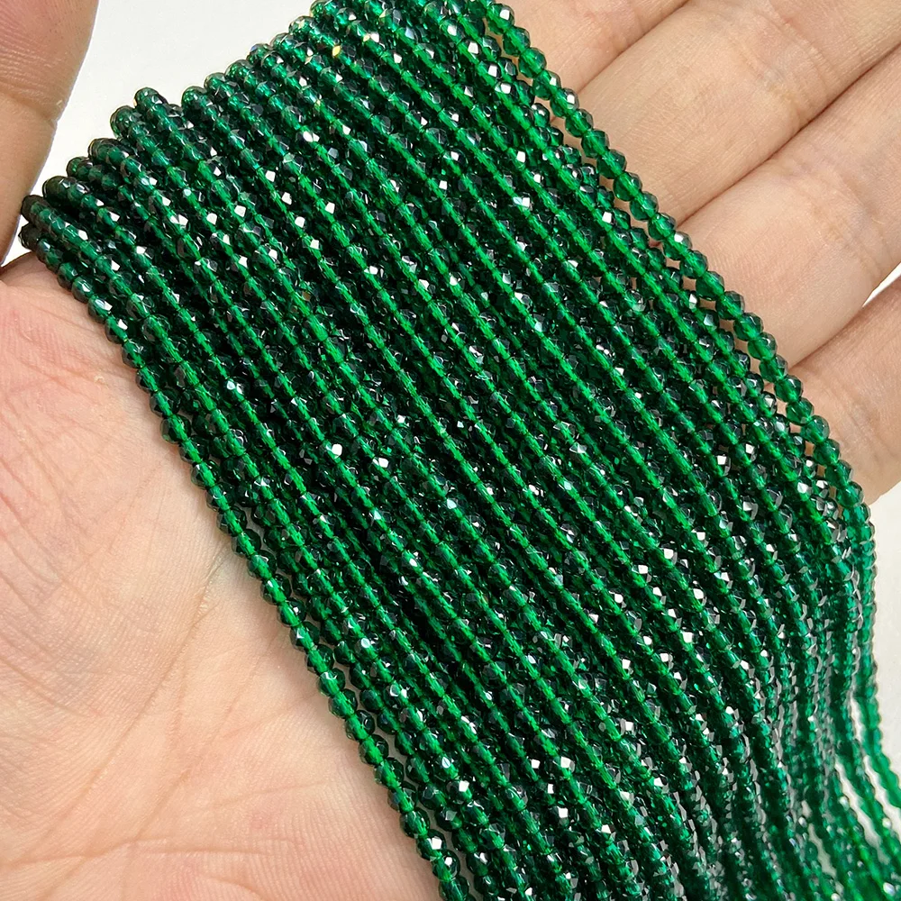 Small Green Natural Stone Faceted Beads