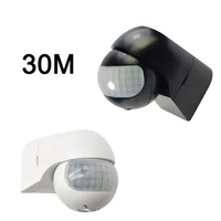 Système d'alarme de sécurité domestique 30M, capteur de mouvement infrarouge PIR extérieur à 180 degrés, détecteur de mouvement, interrupteur d'éclairage automatique 1