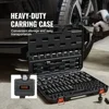 VEVOR 1/2" 3/8" Drive Impact Socket Set 13/23/33/34/48/65/90PCs SAE or Metric Cr-V/Cr-Mo Socket Set 6 Point Alloy Steel Repair 6