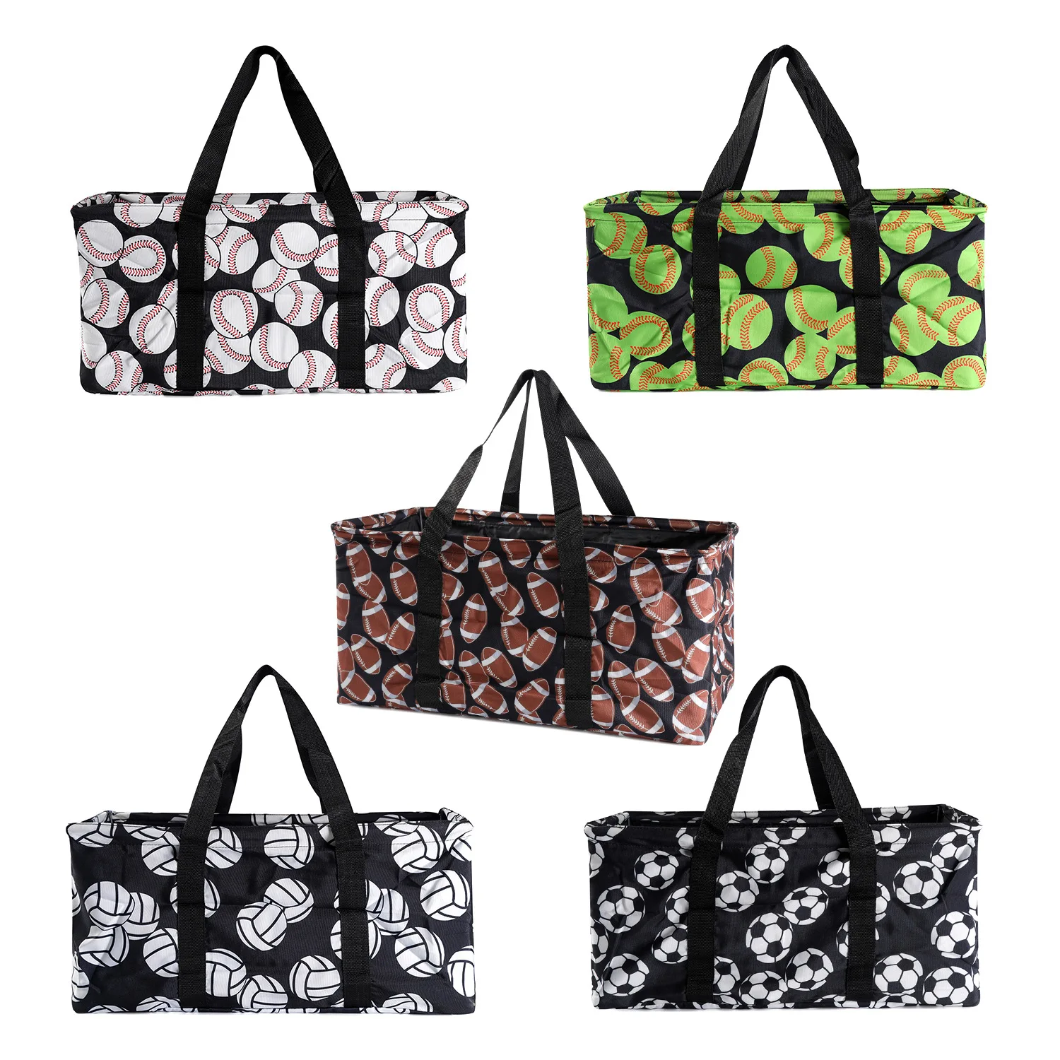 Fashion Ball Print Canvas Duffle Bags Women Soccer Pattern Weekend Luggage Bag Female Large Capacity Baseball Overnight Bag