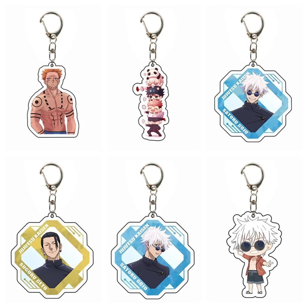 

Cartoon Anime Lilo and Stitch Pendant Keychains Holder Car Key Chain Key Ring Mobile Phone Bag Hanging Jujutsu Kaisen