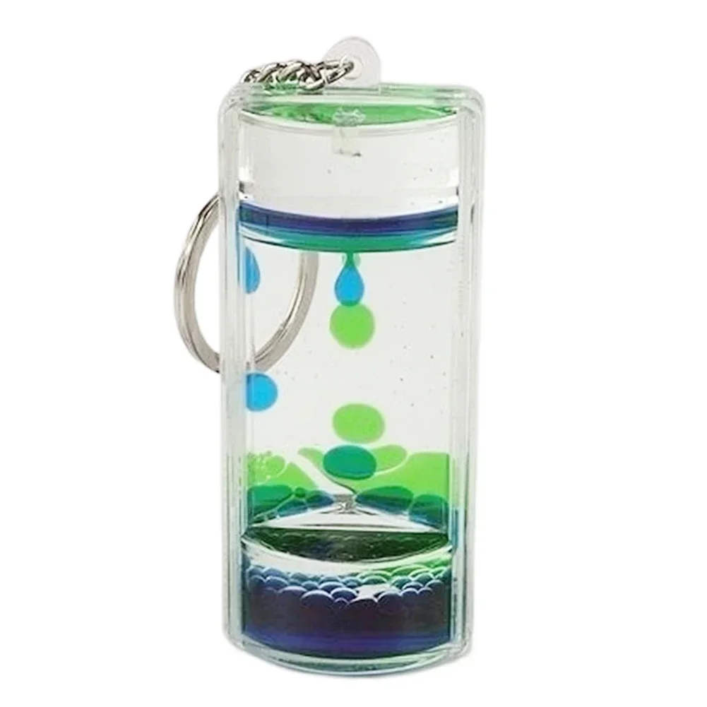 Oil Drop Hourglass Creative Crystal Pendant Colorful Liquid Floating Keychain Home Decoration Stress Relief Children Sandglass sand timer liquid hourglass timer colored hourglass