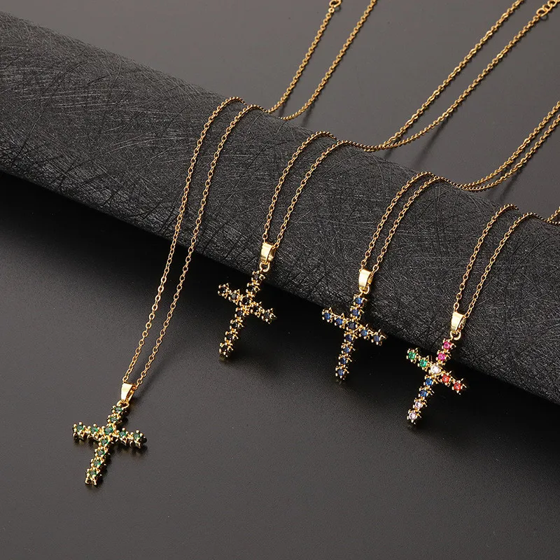 

Ожерелье для женщин позолоченный Кристалл Циркон красочная звезда крест кулон Популярные персонализированные модные ювелирные изделия