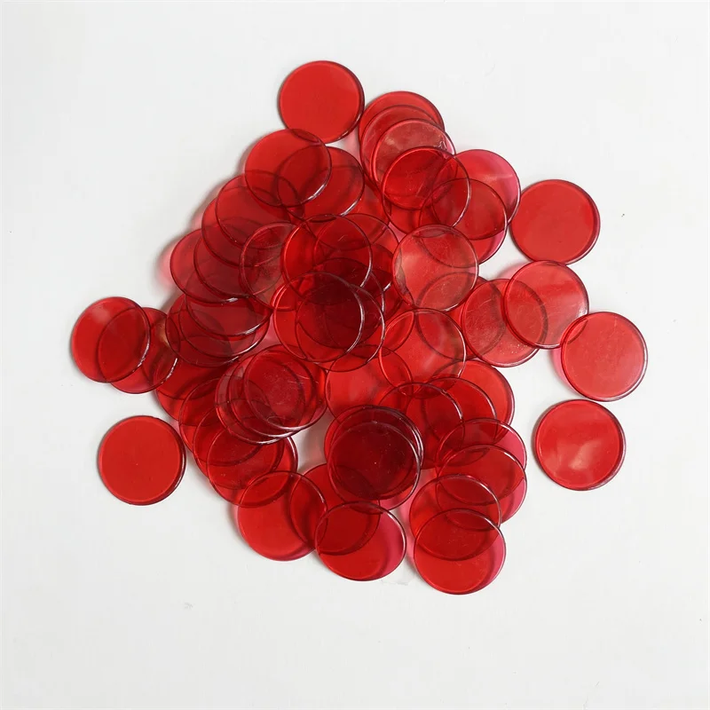 100 Jetons Transparents Multicolores - 19mm - Pour Bingo, Mathématiques, Jeux Éducatifs, Tri