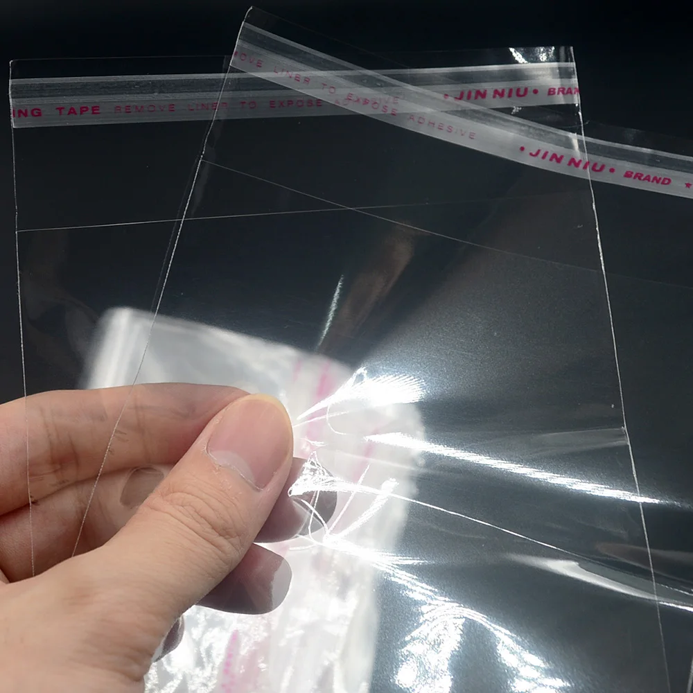 100Pcs 5Wires Clear Self Adhesive Bag Resealable Waterproof Gift Food Candy Pacakging OPP Plastic Bag Cellophane Storage 5