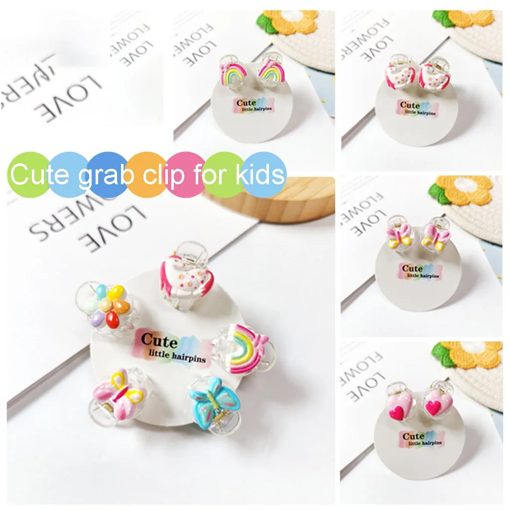 Cute Cartoon Broken Hair Clip Little Girl Butterfly Hair Clip Children Princess Braided Hair Grab Clip Sweet Hair Accessories 1pc satin balletcore ribbon bow small hairpin girl grab clip bowknot braiding hair headwear duckbill clip girl hair accessories