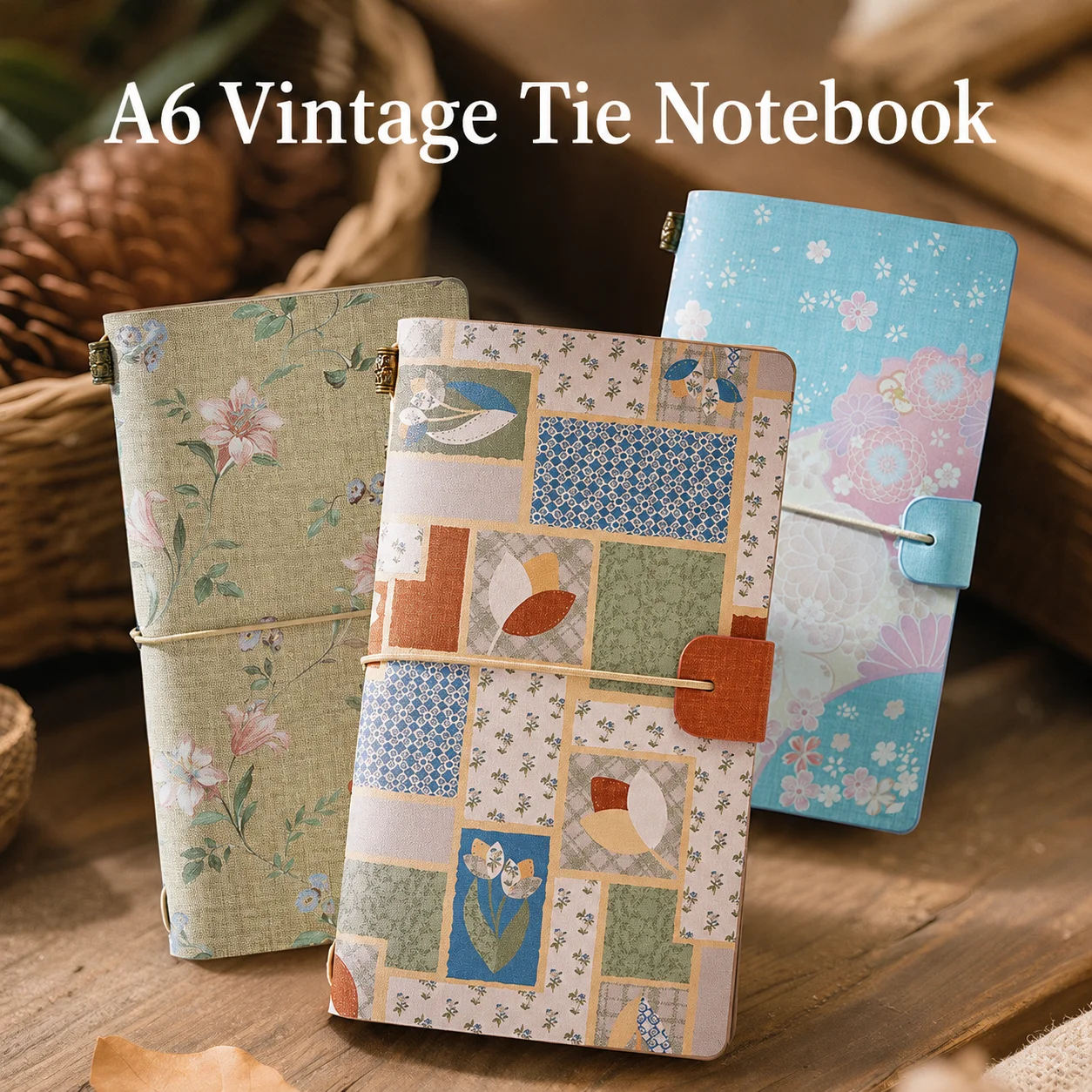 Eco-Friendly Floral Print Loose Leaf Journal with Thick Cloth PU Cover