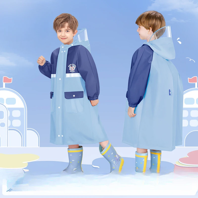 Children's Raincoat raincoat poncho School Style Waterproof Rain Poncho with Backpack Slot for Toddlers and Big Kids