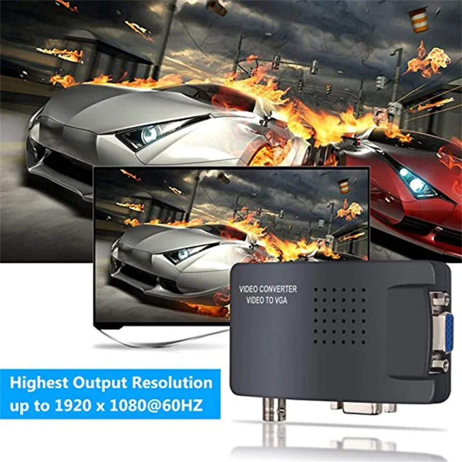 Hdmi To Vga Adapter Cable,Vga Cable Adapter,Displayport To Vga Adapter Cable BNC VGA Composite S-Video to VGA Converter Video Converter Output Adapter Digital Switch Box for PC Mac TV Camera
