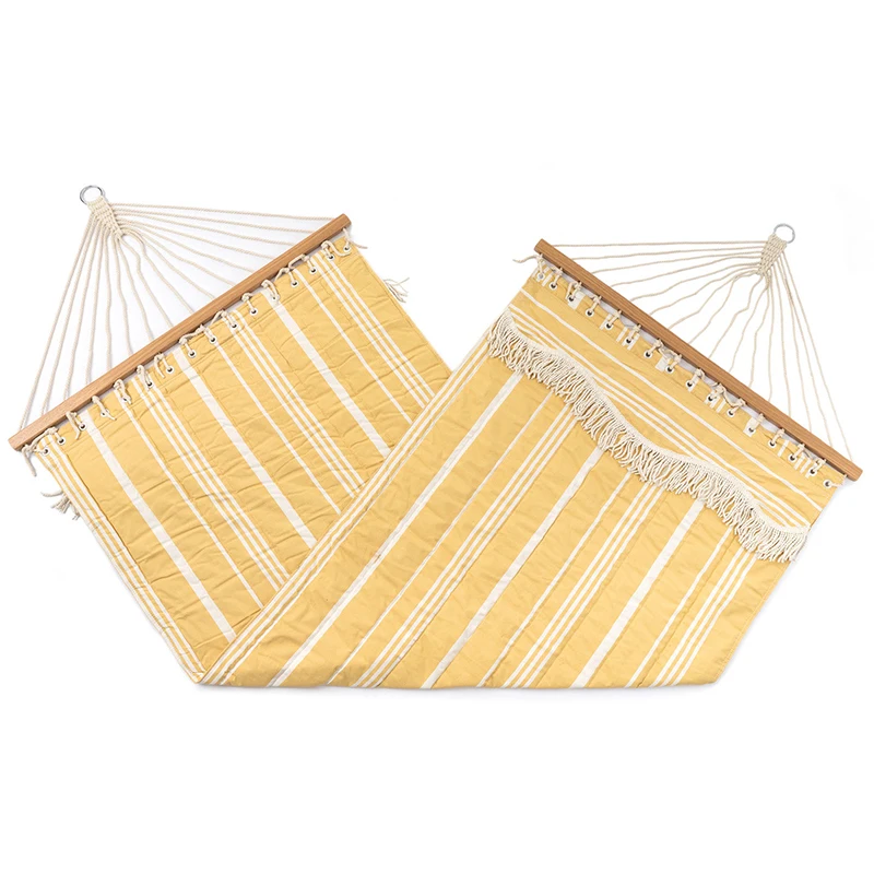

Wholesale Hanging Swing Large Size Double Person Macrame Rope Outdoor Patio Vintage Hammock with Crochet Fringe