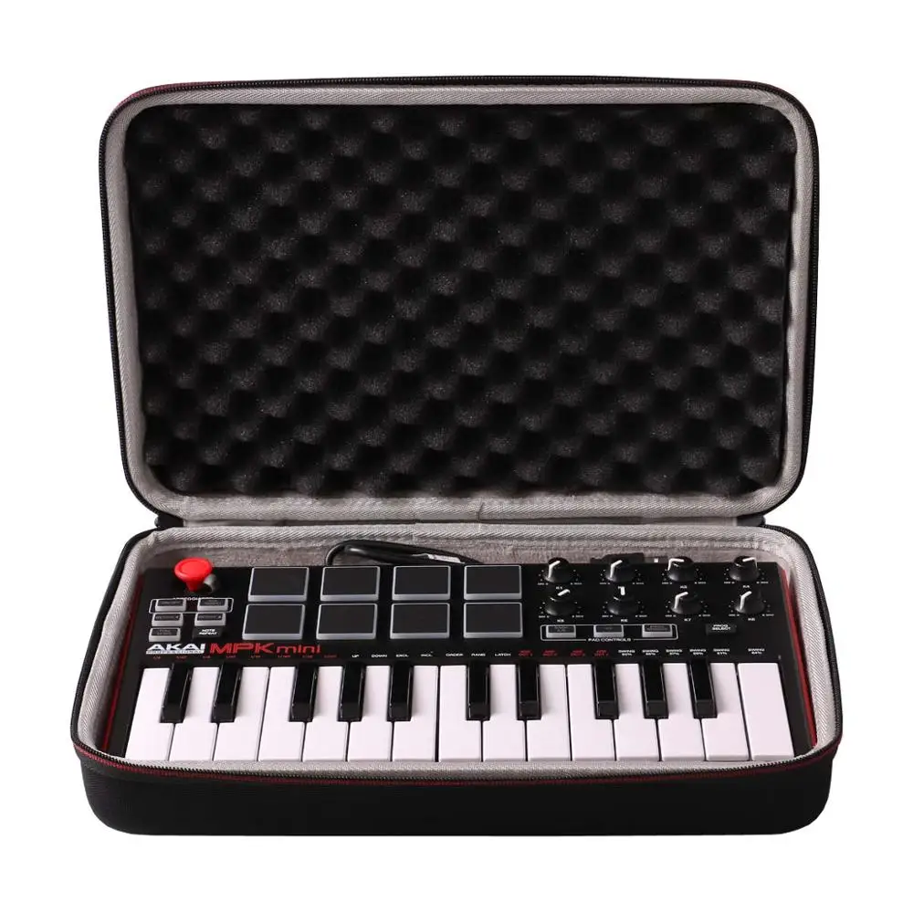 Ltgem-estojo de Viagem para Akai Profissional Mpk Mini Mkii e Mpk Mini Play 25 Teclas Usb Midi Teclado Controlador Apenas Bolsa - Imagem 3