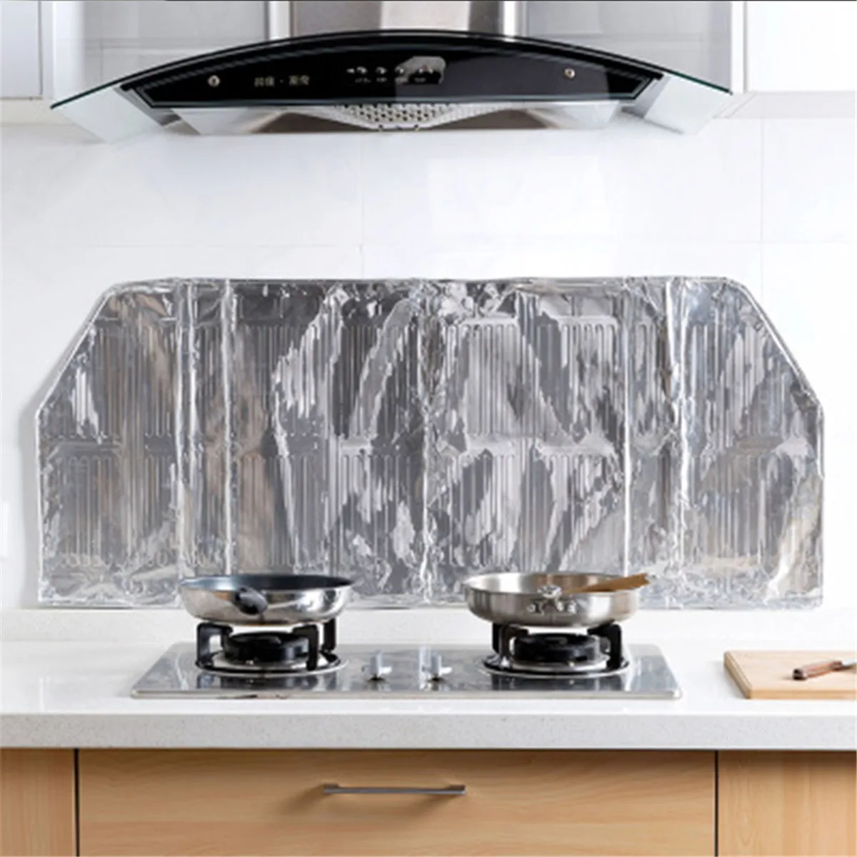 Kitchen Stove Oil Splash Screen Cover 120x50cm Aluminum Foil Anti Splatter Guard Tools Frying Pan Oil Shield Splash Protection