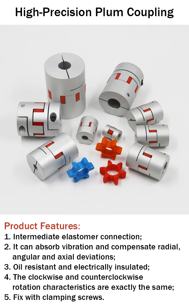 Description Picture 2 of itemD40 L50 Flexible Plum Clamp Coupler Size 8/10/12/14/16/18/20/22mm Jaw Shaft Coupling