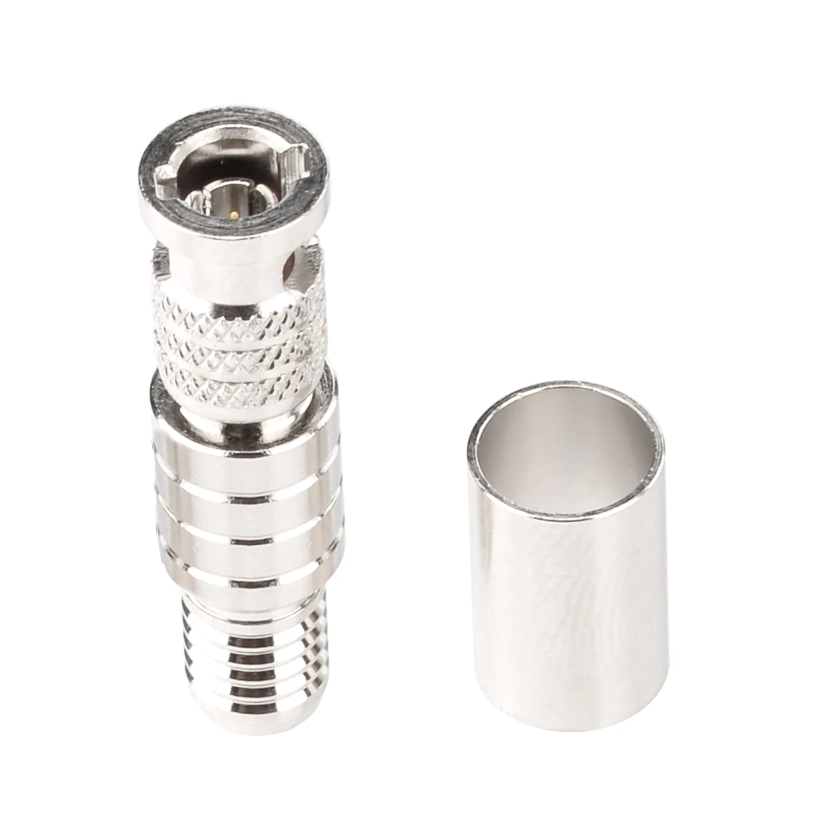 75 Ohm HD BNC Straight Crimp Plug Coaxial Connectors for Audio Video Cables