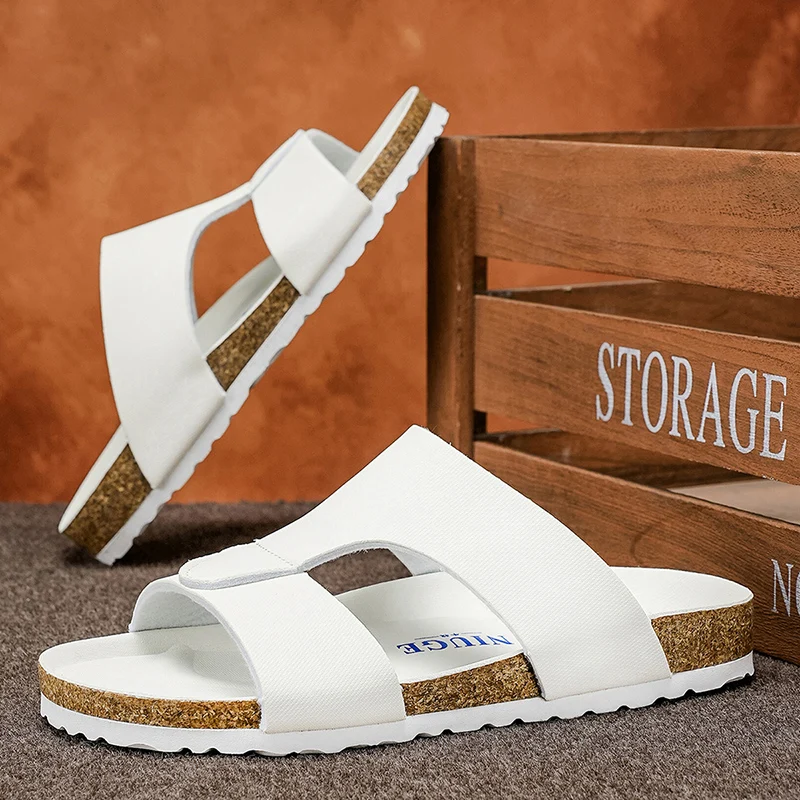 Men's Summer Cork Clogs, Anti-slip Casual Outdoor Slides_voghion.com